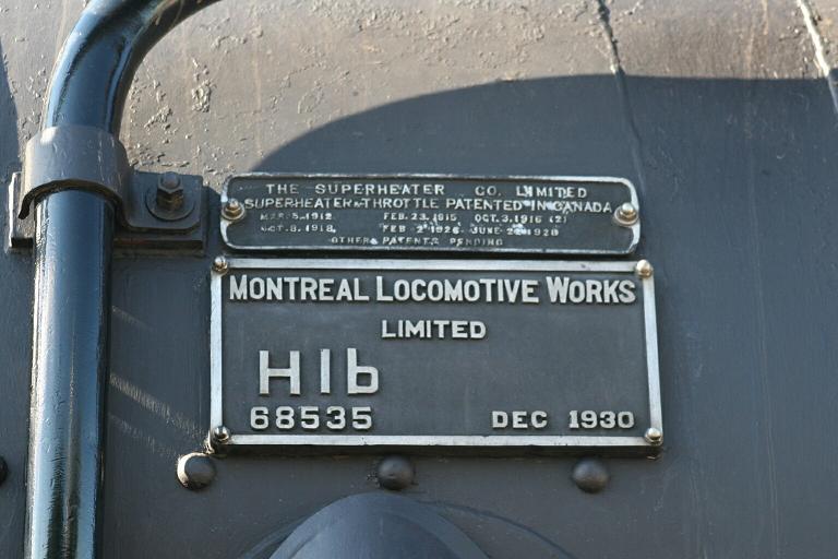 Canadian Pacific 2816 Boiler Plate